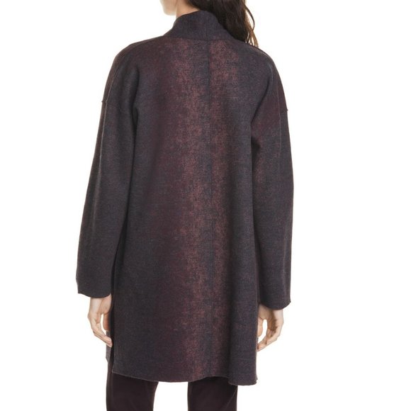 NWT Womens Size Large Eileen Fisher Oxidized Open Front Wool Blend Kimono Coat - Picture 4 of 7